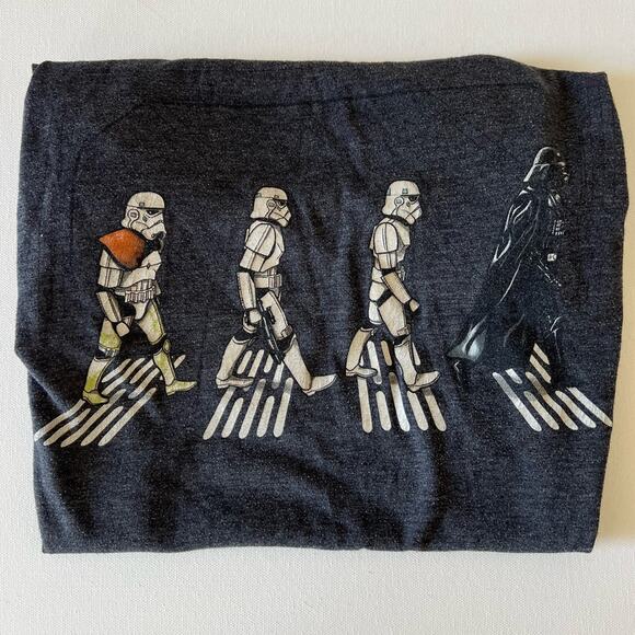 Star Wars Abbey‎ Road T-Shirt Stormtrooper Darth Vader Graphic Print - Picture 1 of 4